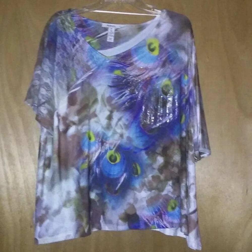 Style & Co Peacock Oversized Top Size M